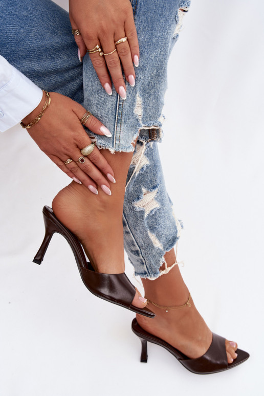 met lakeffect Damespantoffels met hakken CzekoladoIne Lirissa