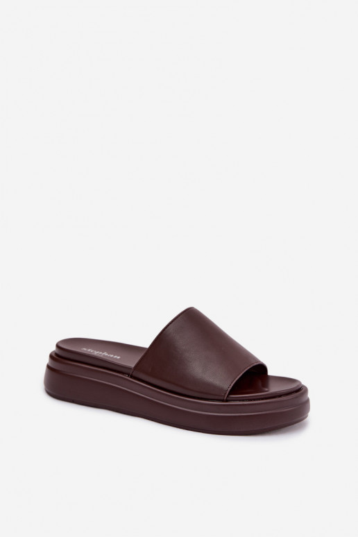 Damespantoffels met platform CzekoladoIne Tanelisse