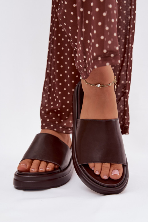 Damespantoffels met platform CzekoladoIne Tanelisse