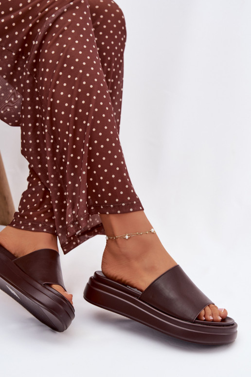 Damespantoffels met platform CzekoladoIne Tanelisse