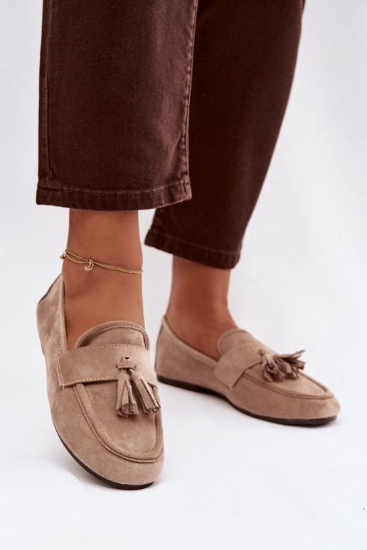 Mocassins Dames plat met kInastjes beige Het heeftrilisse