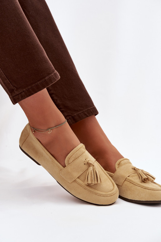 Mocassins Dames plat met kInastjes geel Het heeftrilisse