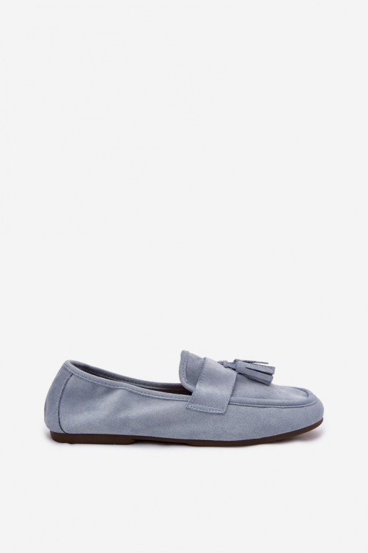 Mocassins Dames plat met kInastjes blauIn Het heeftrilisse