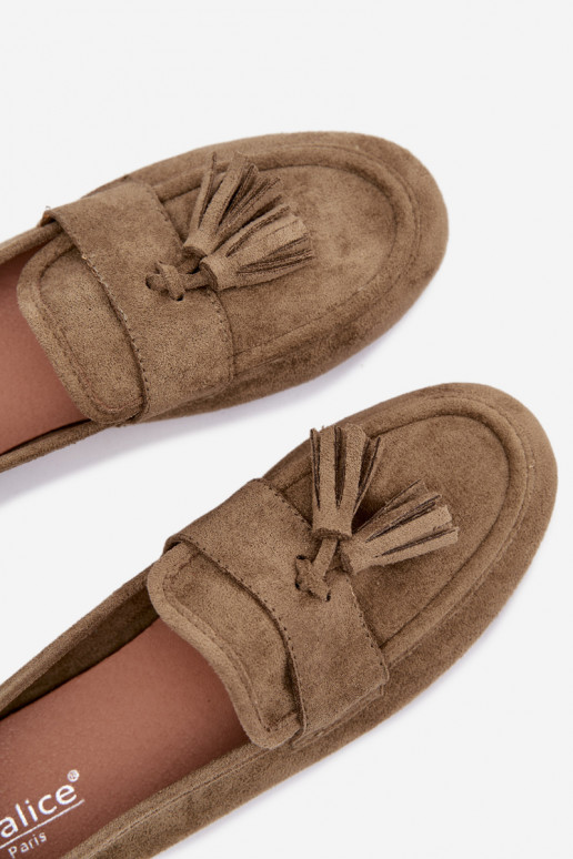 Mocassins Dames plat met kInastjes groene kleur Het heeftrilisse