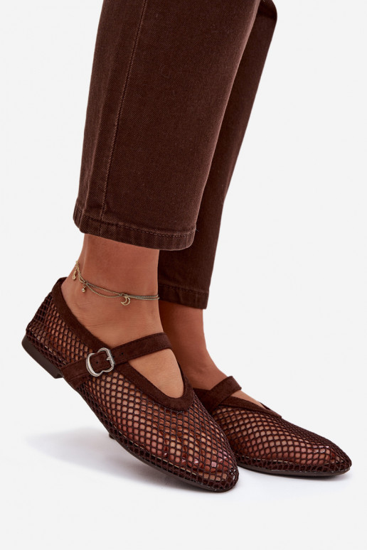 Gaas Ballerinas met riemen CzekoladoIne Pherina