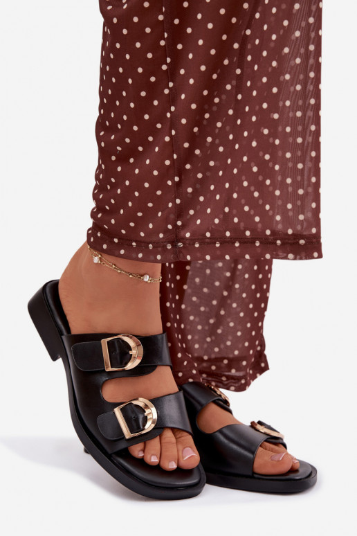 Damespantoffels Ze gouden kleurmi met gespenmi zInart Danelle