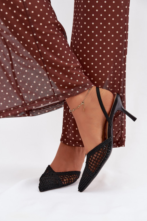 sandalen met opengeInerkte elementen met dunne hakken zInart Hanelis