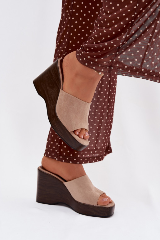 Damespantoffels Op de INig beige Ravelia