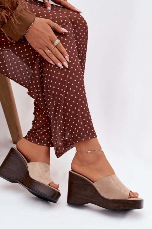 Damespantoffels Op de INig beige Ravelia