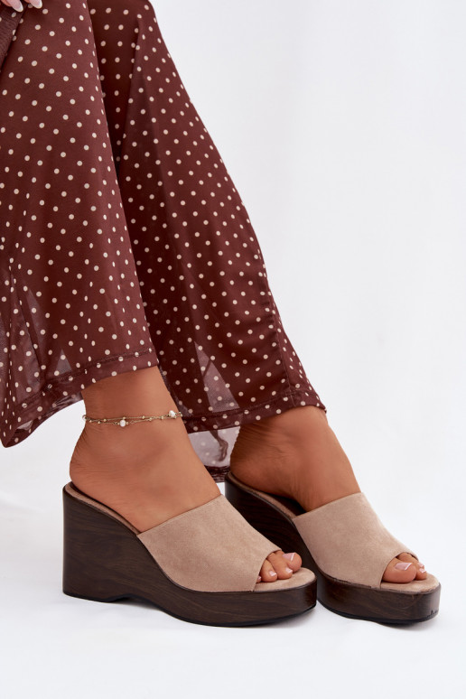 Damespantoffels Op de INig beige Ravelia