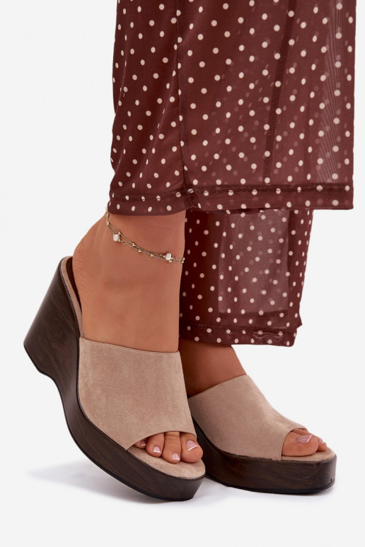 Damespantoffels Op de INig beige Ravelia