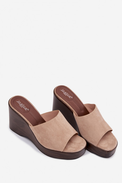 Damespantoffels Op de INig beige Ravelia