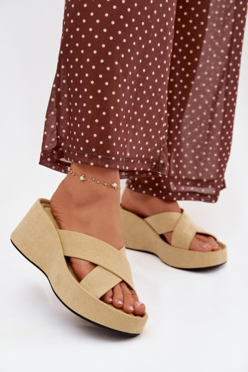 Damespantoffels Op de INigvan eco-suèdeu geel Calorine 2