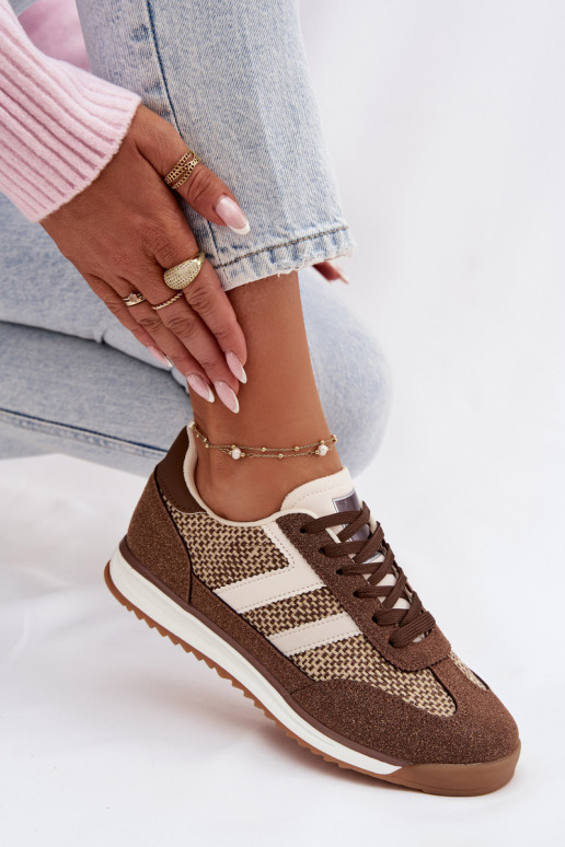 sportschoenen Sneakers model schoenen Dames bruine kleur Soretta