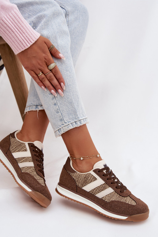 sportschoenen Sneakers model schoenen Dames bruine kleur Soretta