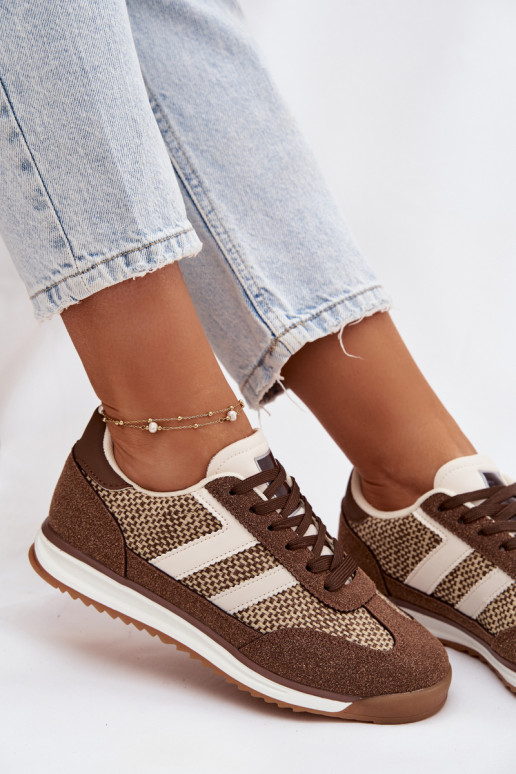 sportschoenen Sneakers model schoenen Dames bruine kleur Soretta