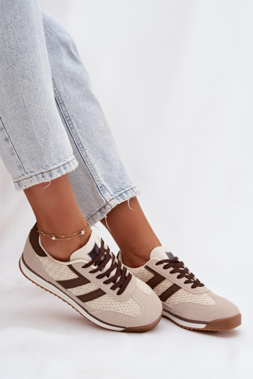 sportschoenen Sneakers model schoenen Dames beige Soretta