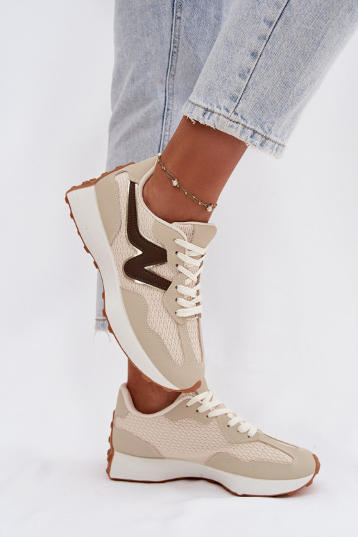 sportschoenen Dames met platform beige Janelora