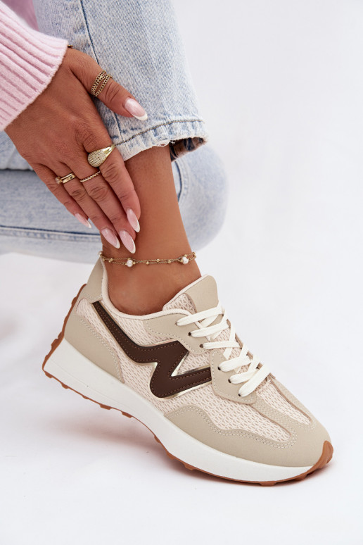 sportschoenen Dames met platform beige Janelora