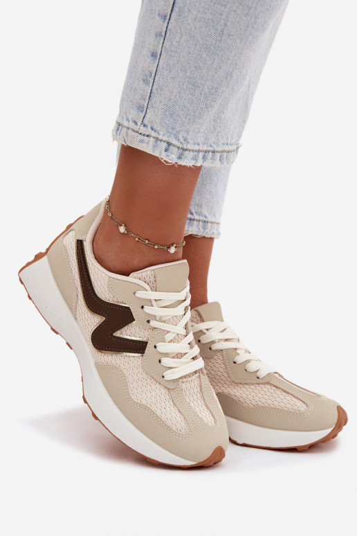 sportschoenen Dames met platform beige Janelora