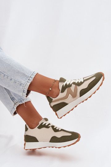 sportschoenen Dames met platform groene kleur Janelora
