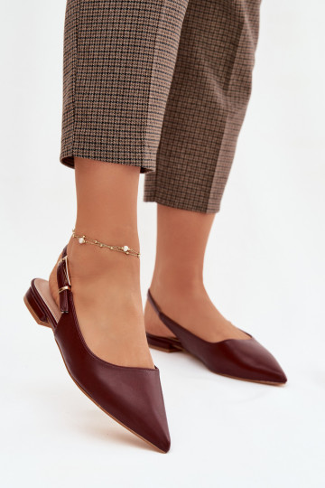 Ballerinas met gouden gespen bordeaux Iverelle