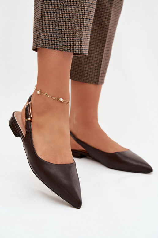 Ballerinas met gouden gespen CzekoladoIne Iverelle