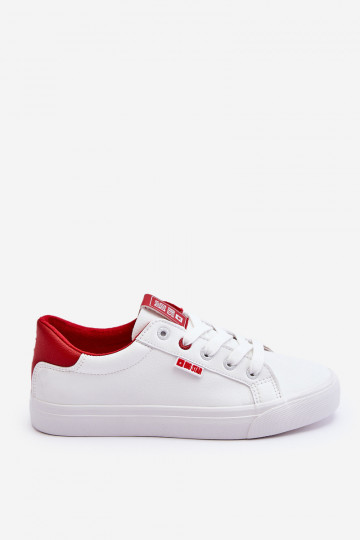 Big Star EE274311 witte-rode sneakers van natuurlijk leer 2