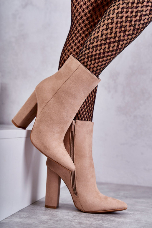 Elegante stijl Suède laarzen beige Ettany