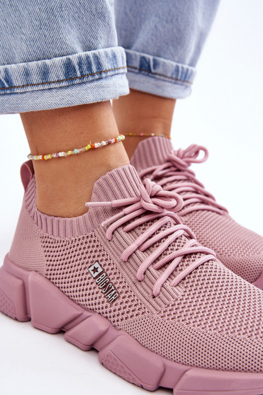 Dames Eenvoudig Sneakers model schoenen Memory Foam System Big Star JJ274266 roze