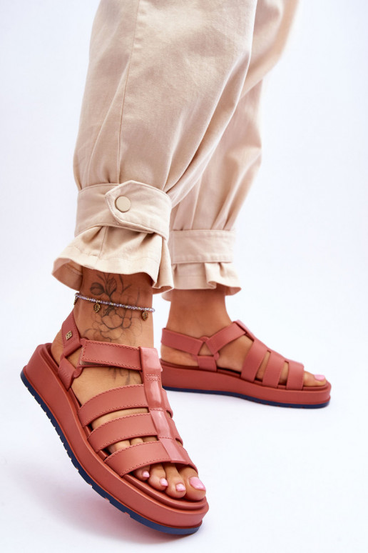 Dames veganistisch sandalen met zelfklevende bevestigingsmiddelen ZAXY JJ285016 roze