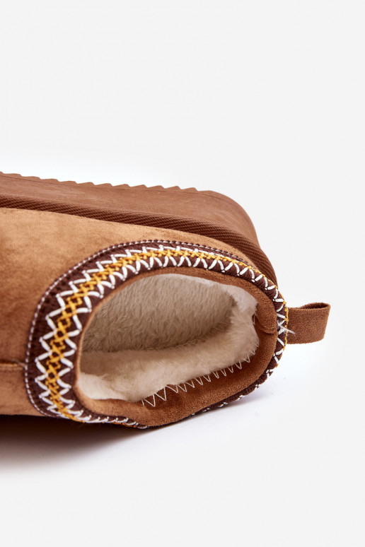 Slippers Op dikke zoolvan eco-suèdeu bruine kleur Sylva