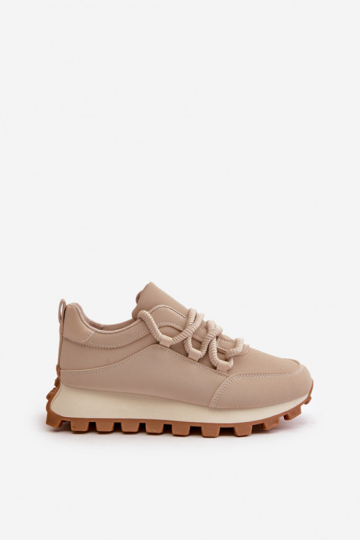 sportschoenen Sneakers model schoenen met platform van ecoleer beige Riadella