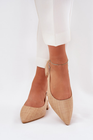Sandalen met patroon Dames Op Delicaatm Obcasie beige Jorela 2