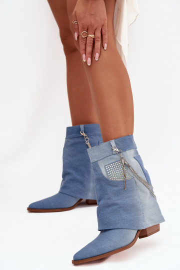 Dameslaarzen met kettingen Denim-materialen Ilyana 2