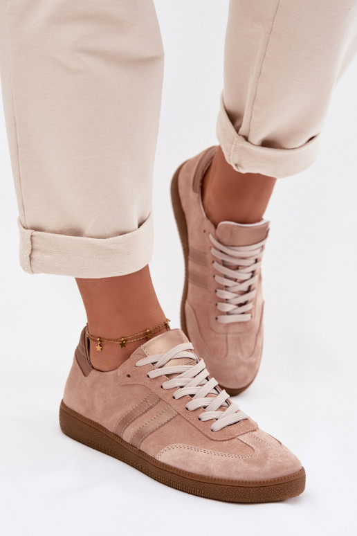 Zazoo N1068 van suède Laag Sneakers model schoenen Dames roze