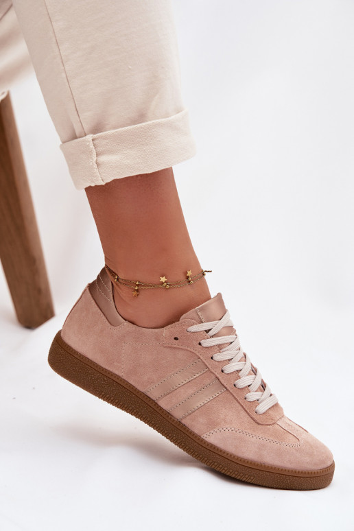 Zazoo N1068 van suède Laag Sneakers model schoenen Dames roze