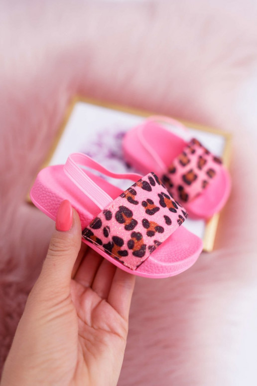 Kinderen Rubber Slippers met glans roze Rimia
