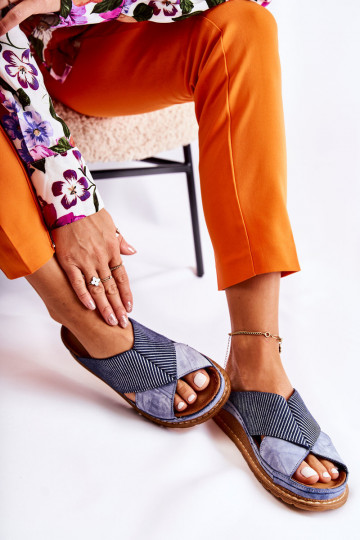 Leer Geprofileerd Slippers Het heeftciejka 04986-17 blauIn 2