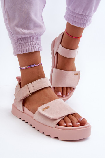 Dames Sandalen van suède met platform Big Star NN274701 roze