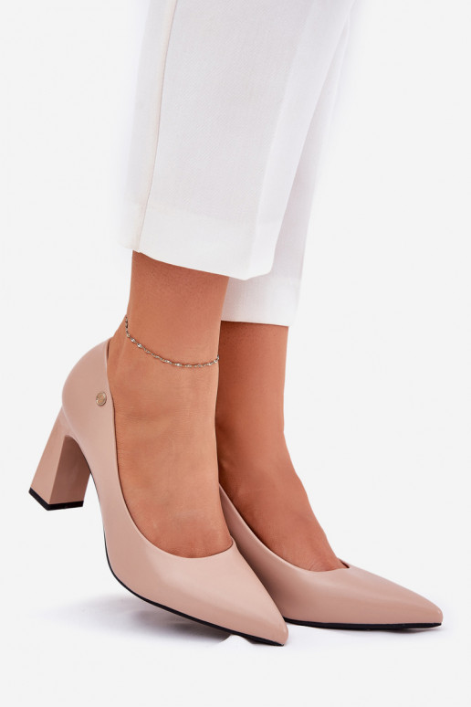 Elegante stijl Schoenen Op SłupkoInym Obcasie Vinceza 62221 beige