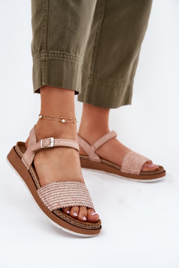 Dames sandalen Met Vlecht Opar de Pasek Inblu GS000050 roze 2