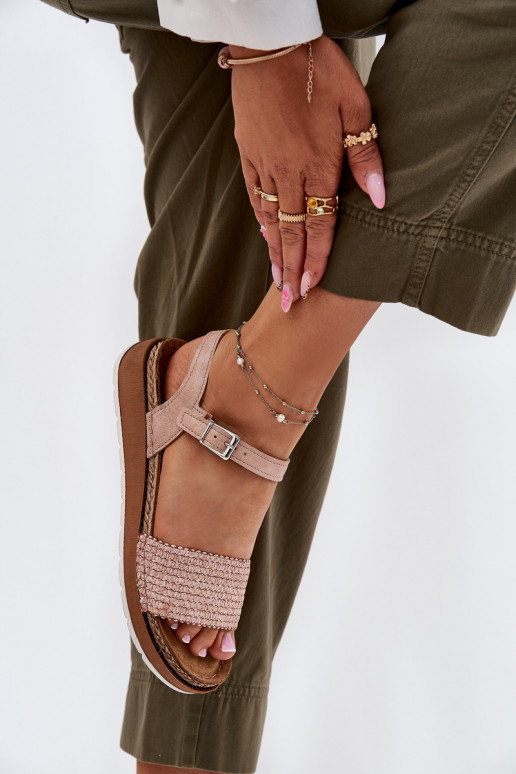 Dames sandalen Met Vlecht Opar de Pasek Inblu GS000050 roze