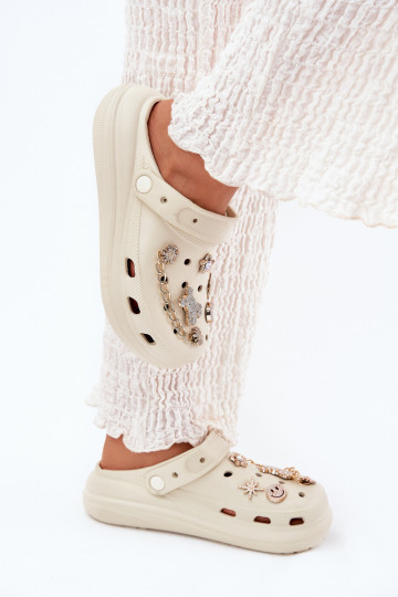 LichtgeInicht pantoffels DamespantoffelsPrzypinkami beige Linaviela