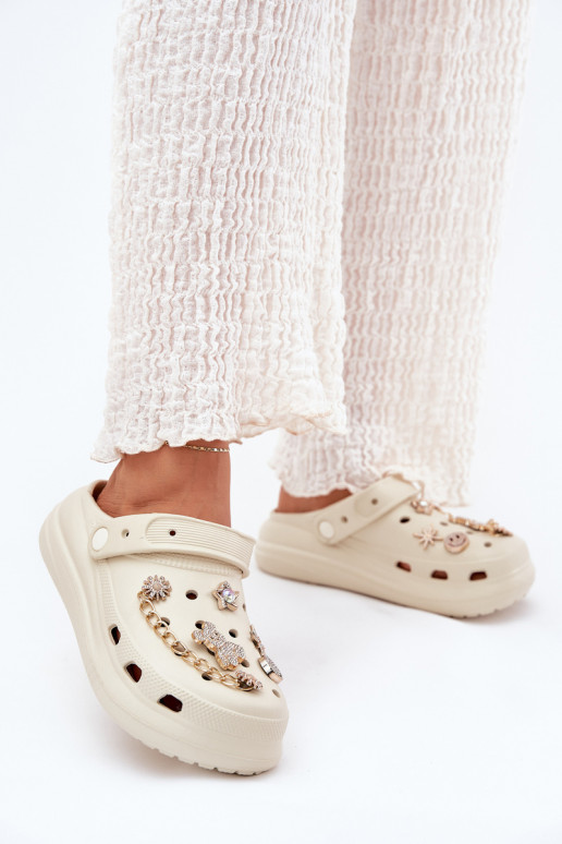 LichtgeInicht pantoffels DamespantoffelsPrzypinkami beige Linaviela