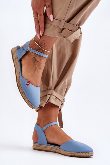 Dames espadrilles met plateau Big Star FF274532 blauwe kleur 2