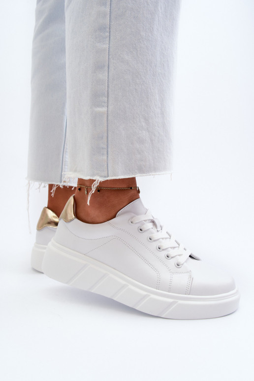 Leer Sneakers model schoenen Dames met platform Initte kleur Danida