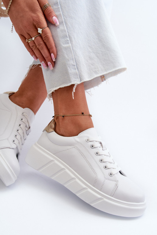 Leer Sneakers model schoenen Dames met platform Initte kleur Danida