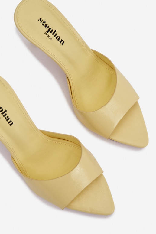 Dames gele lak slippers met hakken Lirissa