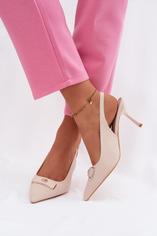 hoge hakken Dames Met sierlijk Detalem ivoor Lurella